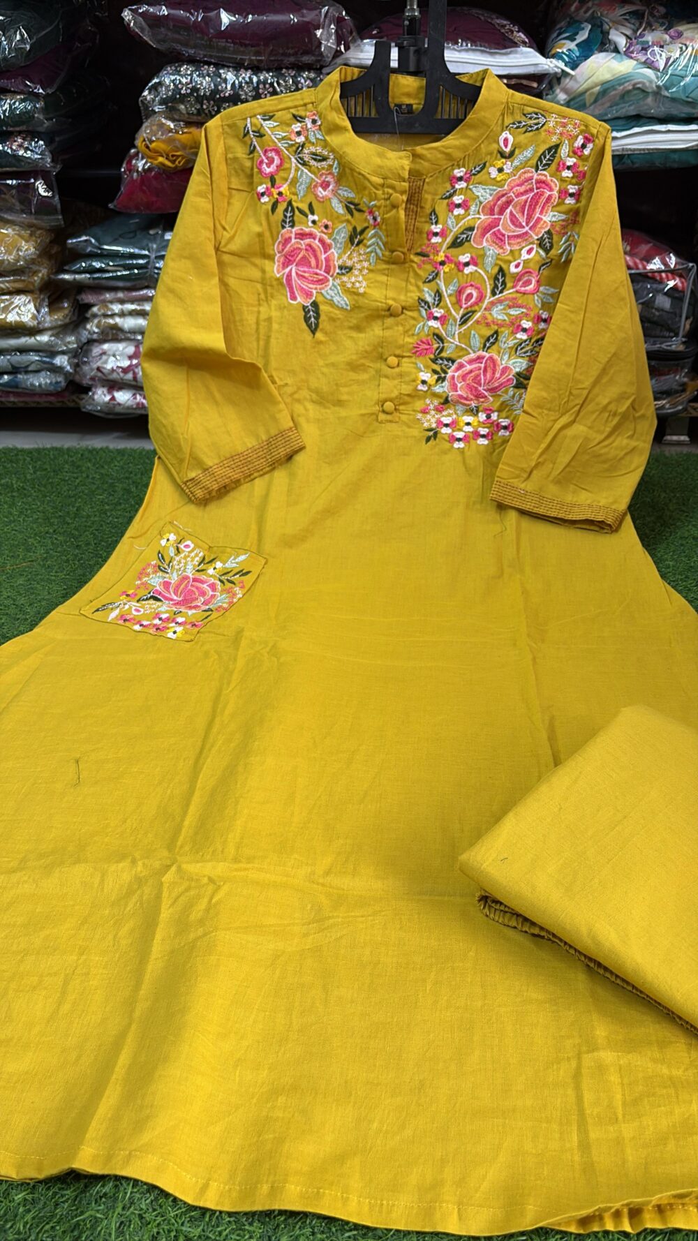 Pure premium cotton coardset in yellow colour - Image 2
