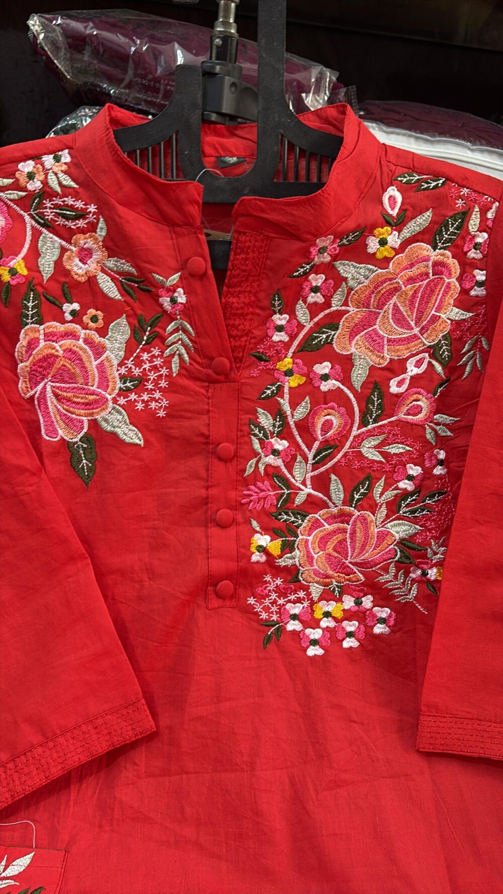 Pure premium cotton coardset in red colour - Image 3